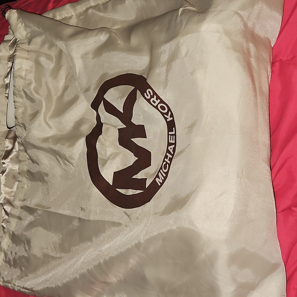 Michael Kors White and Tan Leather Bag